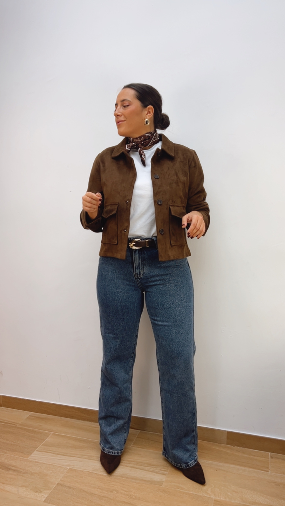 Chaqueta Ante Corta Chocolate