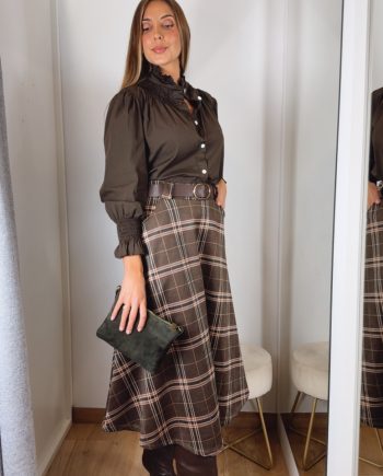 Falda Cuadros Chocolate
