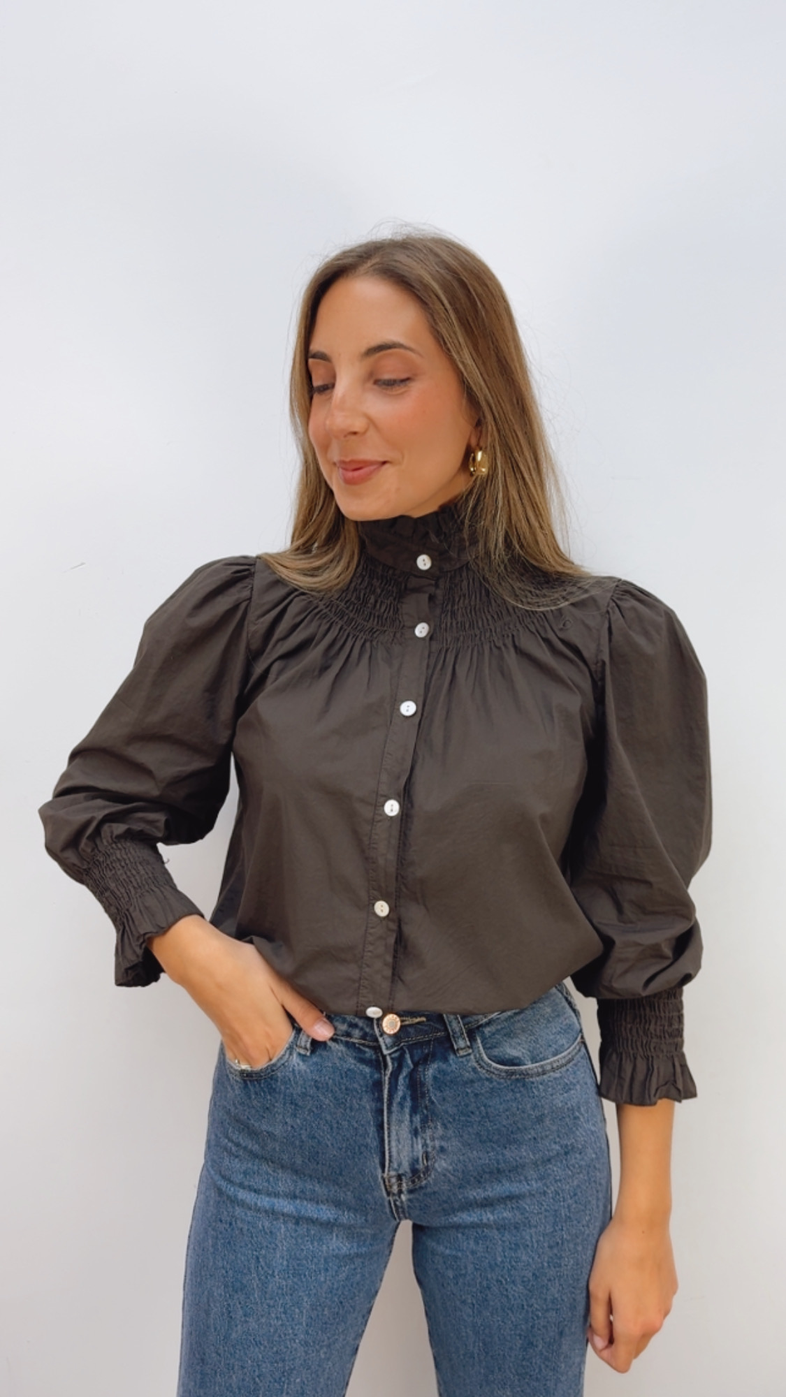 Blusa Cuello Chocolate