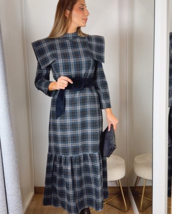 Vestido Carlota Azul & Negro