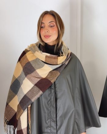 Bufanda Cuadros Granate & Beige