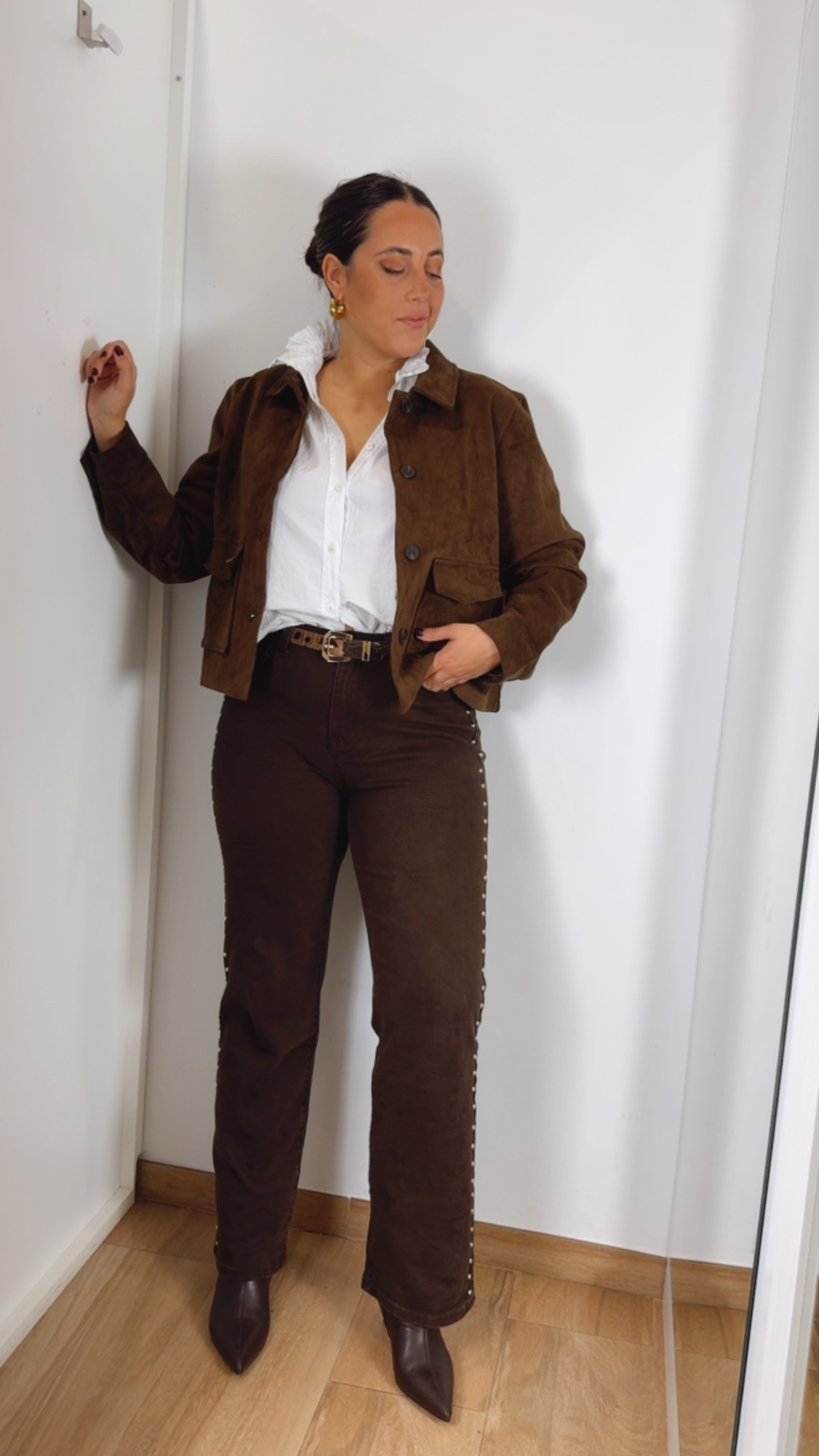 Chaqueta Ante Corta Chocolate