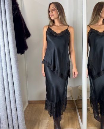 Falda Lencera Satinada Negra