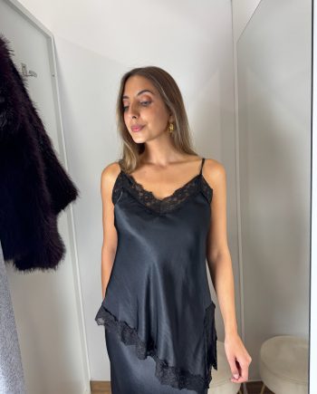 Top Lencero Asimétrico Negro