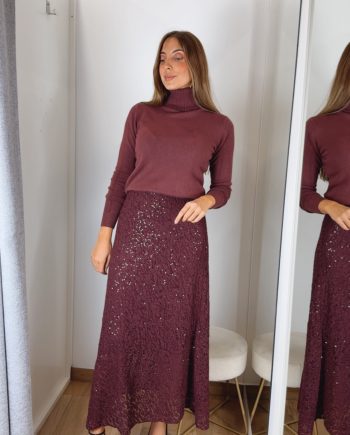 Falda Lentejuelas Burdeos