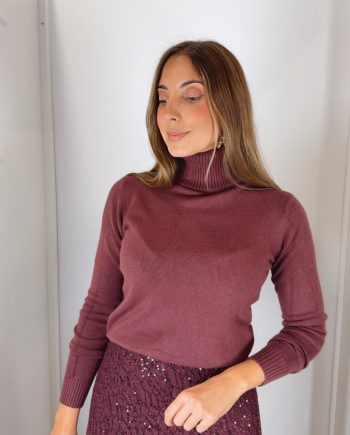 Jersey Burdeos Cuello Vuelto