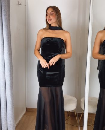 Vestido Terciopelo Combinado