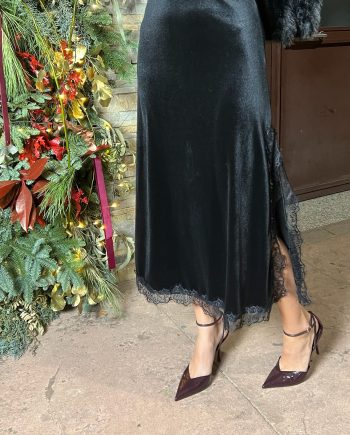 Falda Terciopelo Lencera Negra
