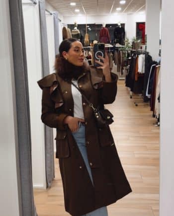 Gabardina Volantes Chocolate