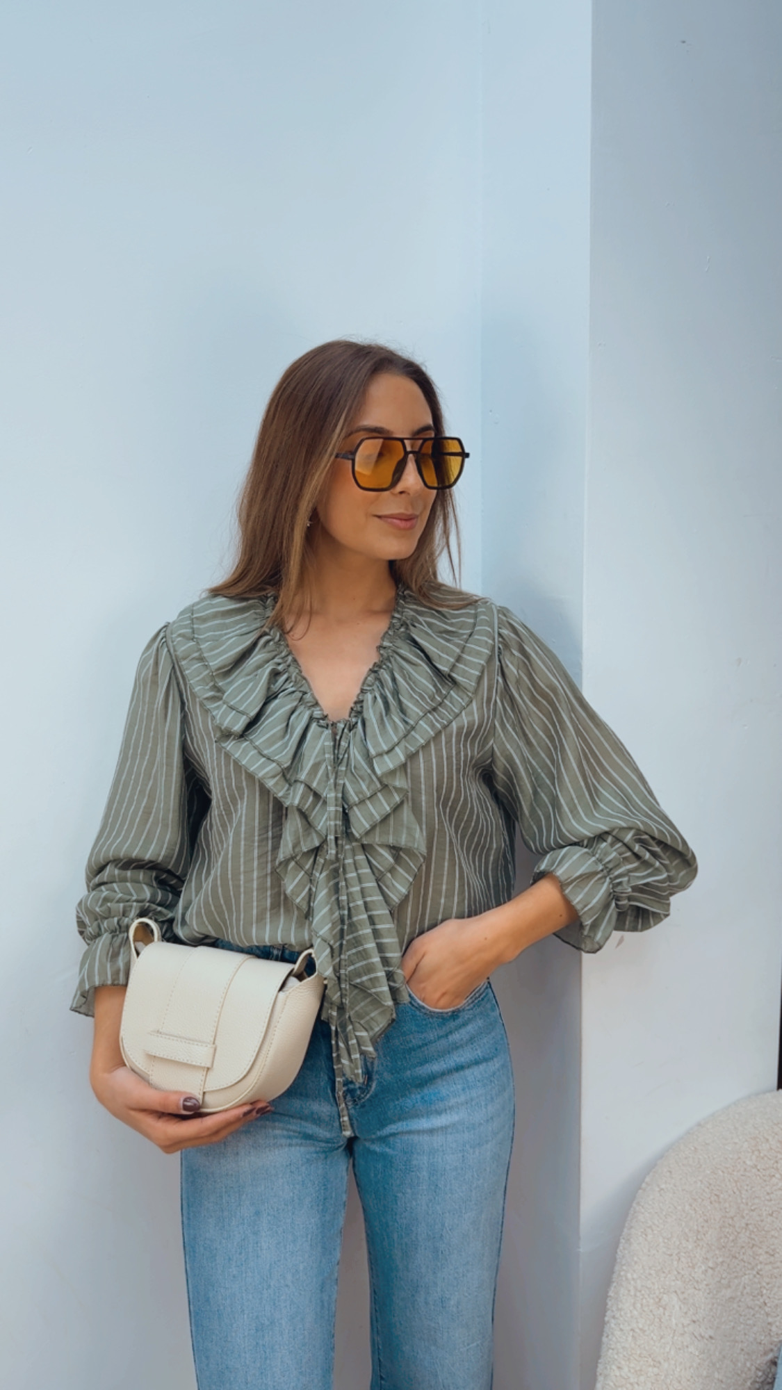 Camisa Caqui Pechera