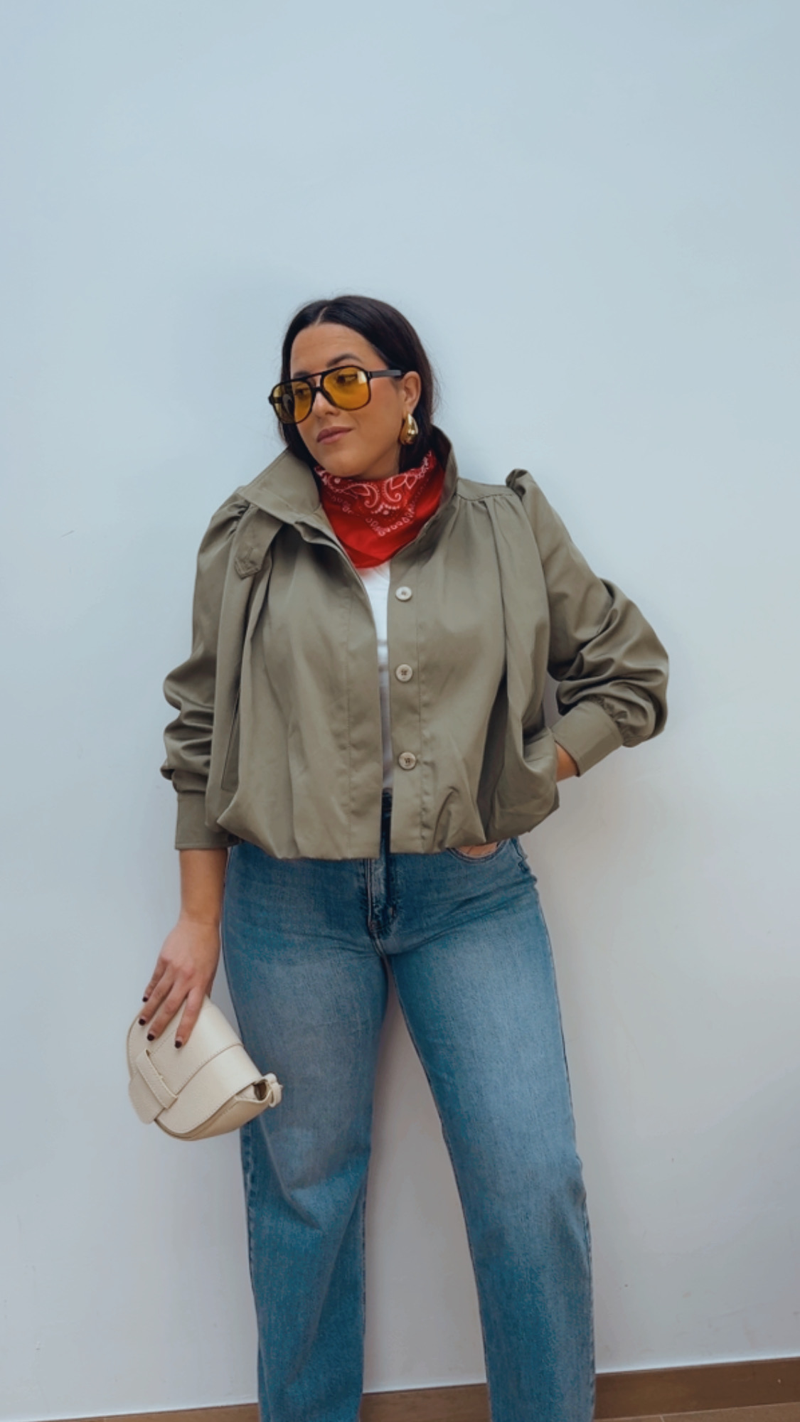 Chaqueta Globo Verde Caqui