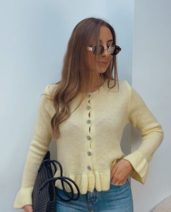 Chaqueta Volantes Amarillo Pastel