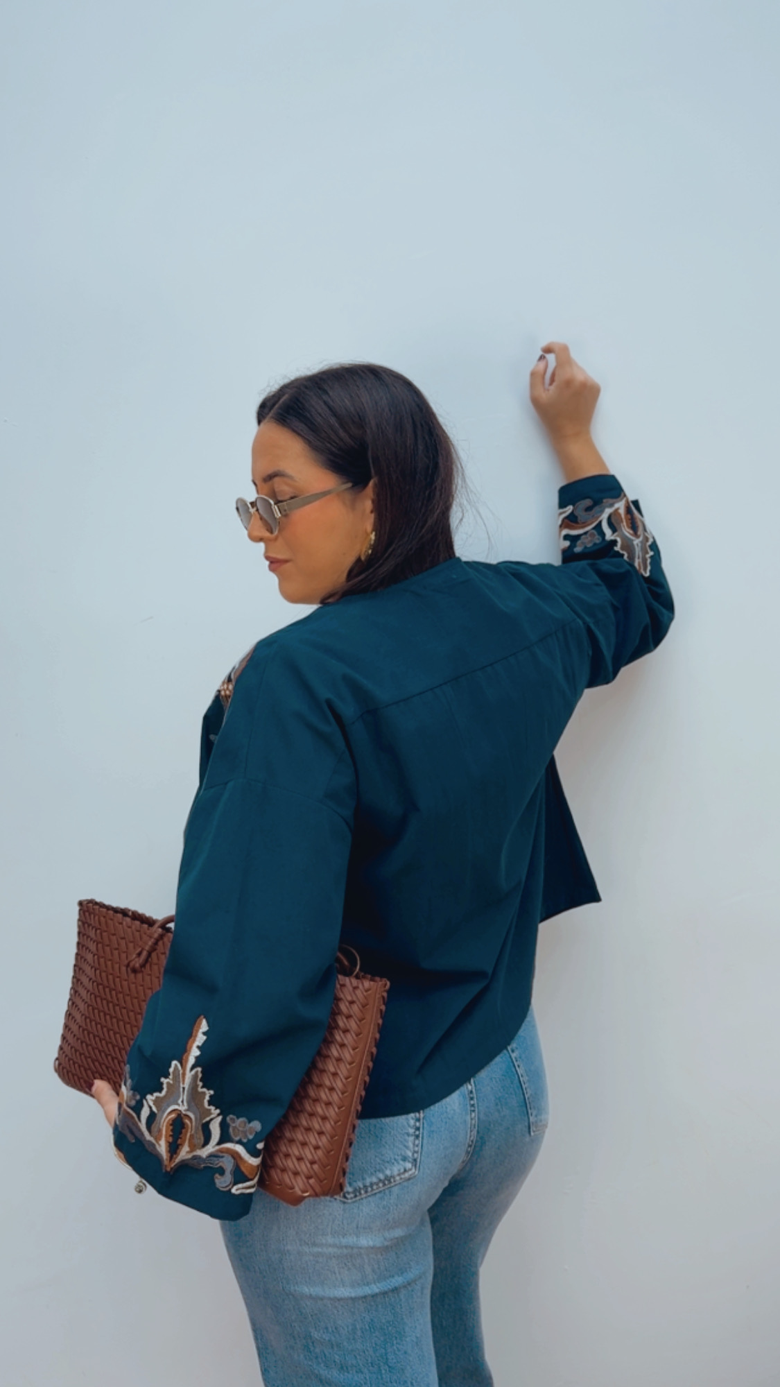 Kimono Marino Bordado