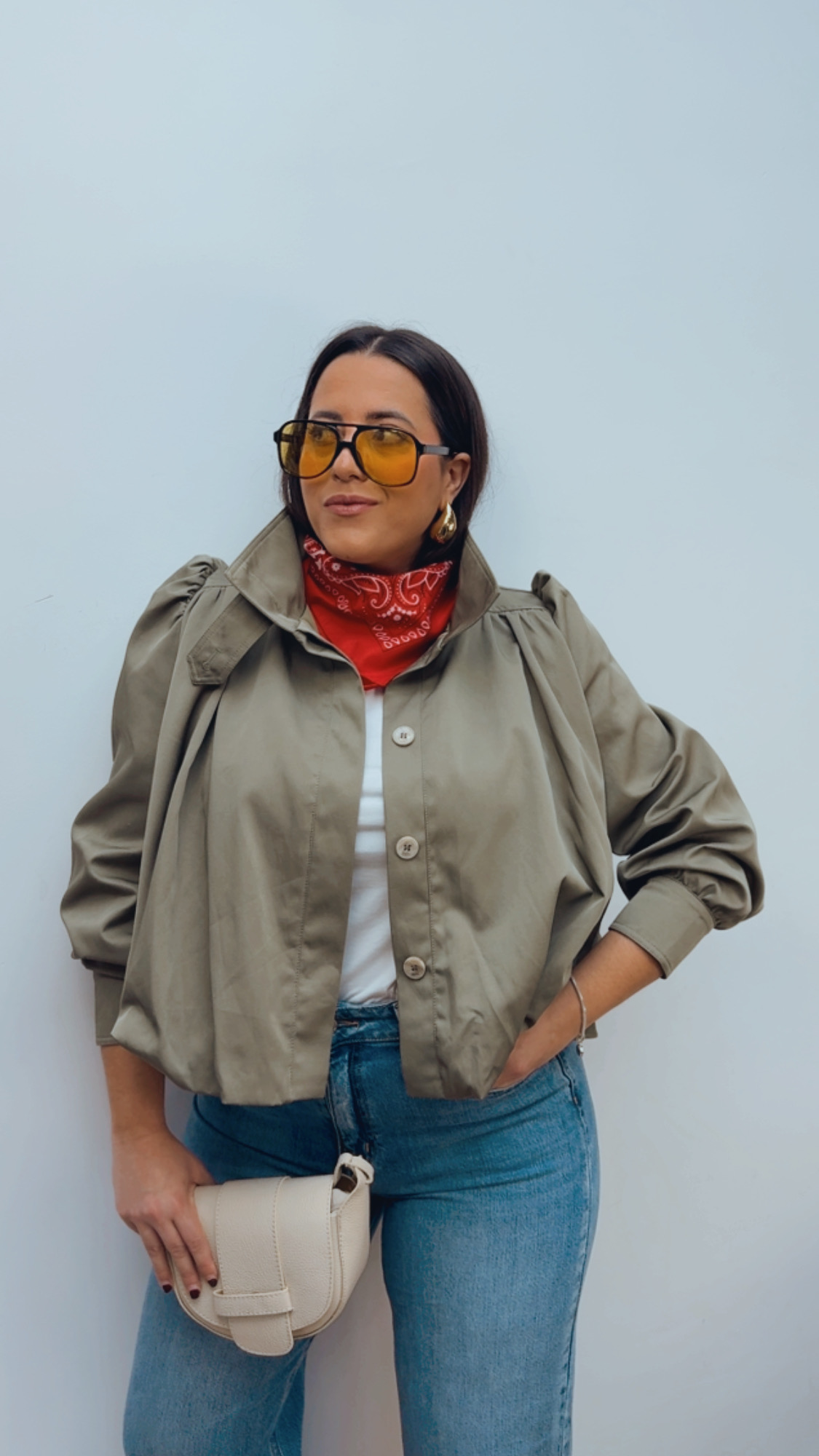 Chaqueta Globo Verde Caqui