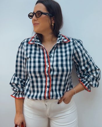 Blusa Cuadro Vichy Vivo Coral