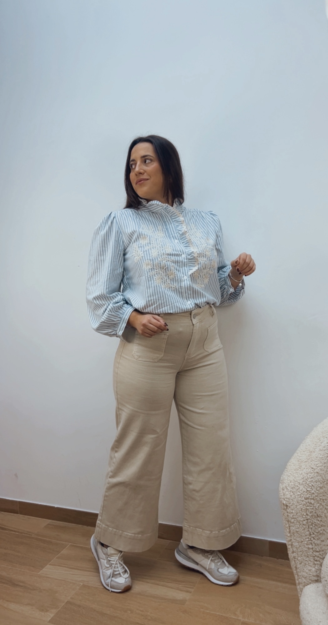 Blusa Bordada Raya Azul Cielo