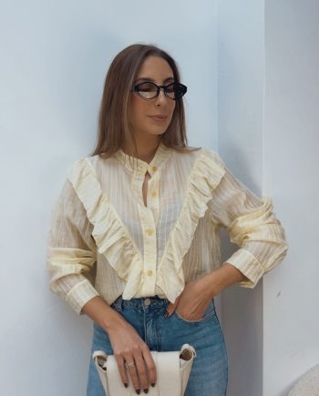 Camisa Doble Volante Amarilla