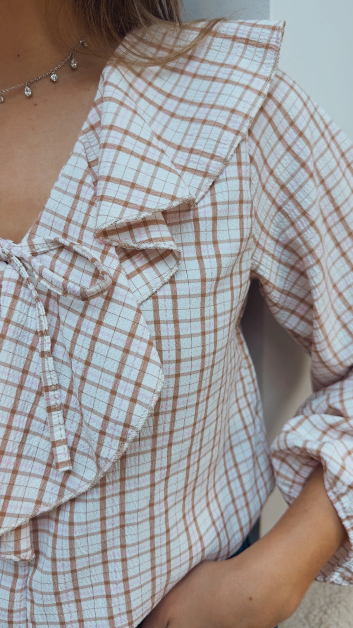 Blusa Matilda Camel & Rosa Pastel