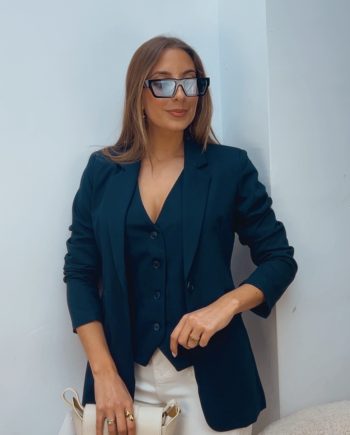 Blazer Entallada Azul Marino