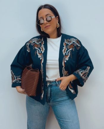 Kimono Marino Bordado