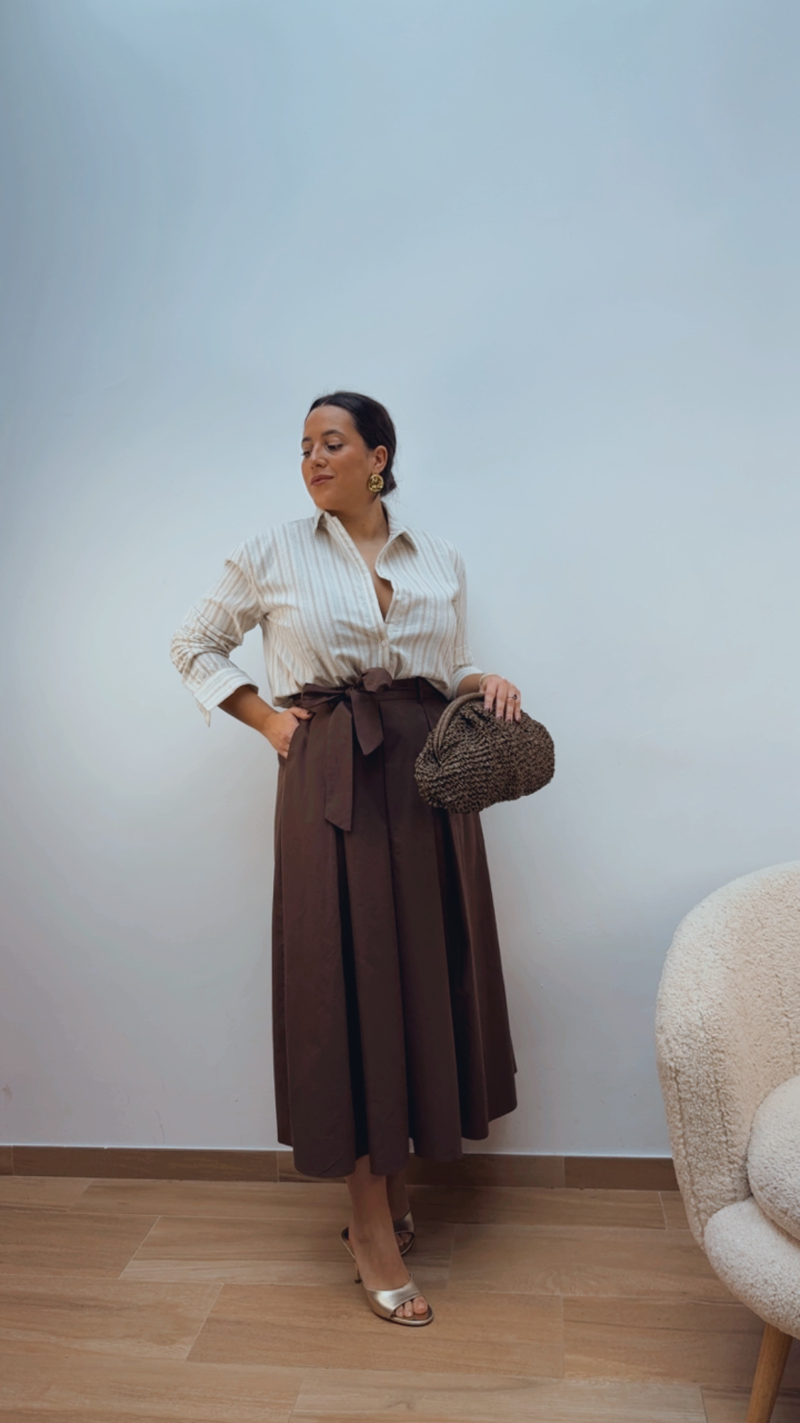 Falda Marrón Popelín