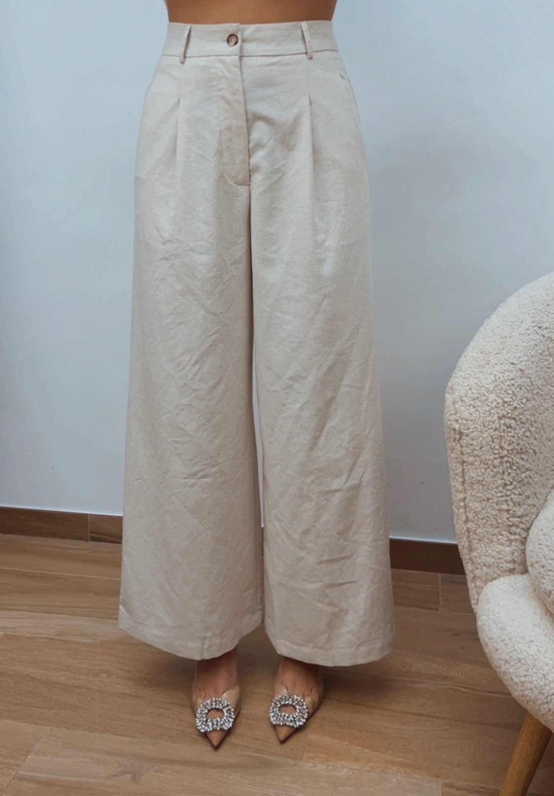 Pantalón Pinza Beige
