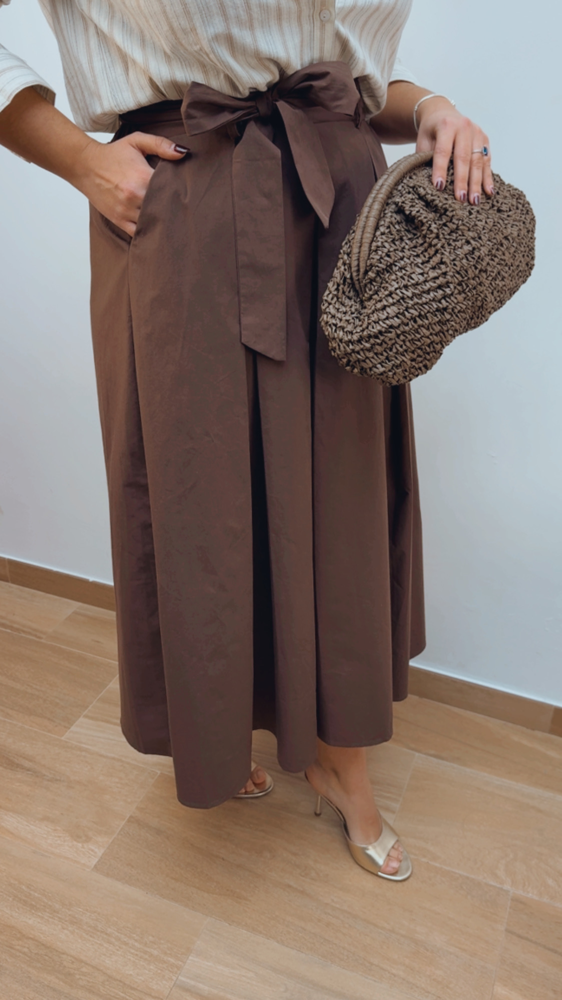 Falda Marrón Popelín