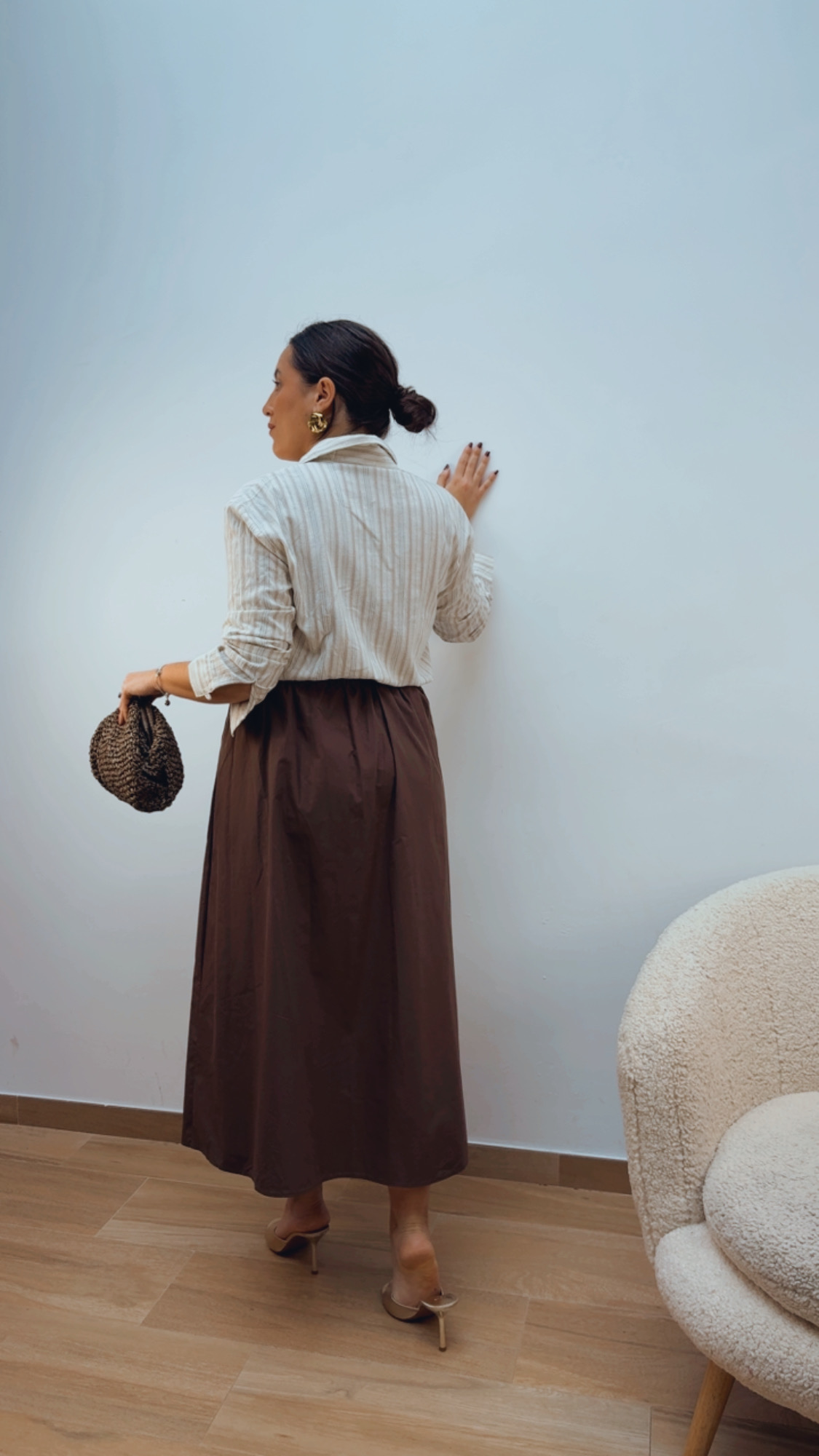 Falda Marrón Popelín