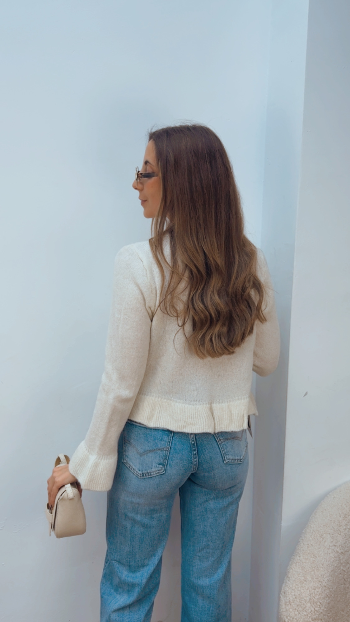 Chaqueta Volantes Beige