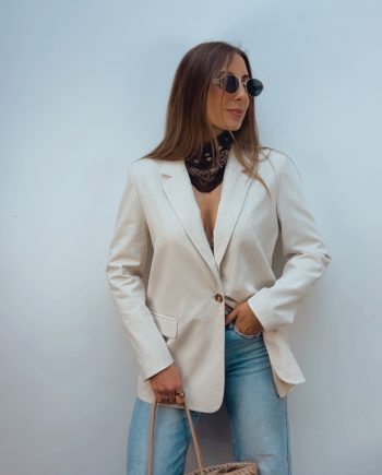 Blazer Beige Manga Larga