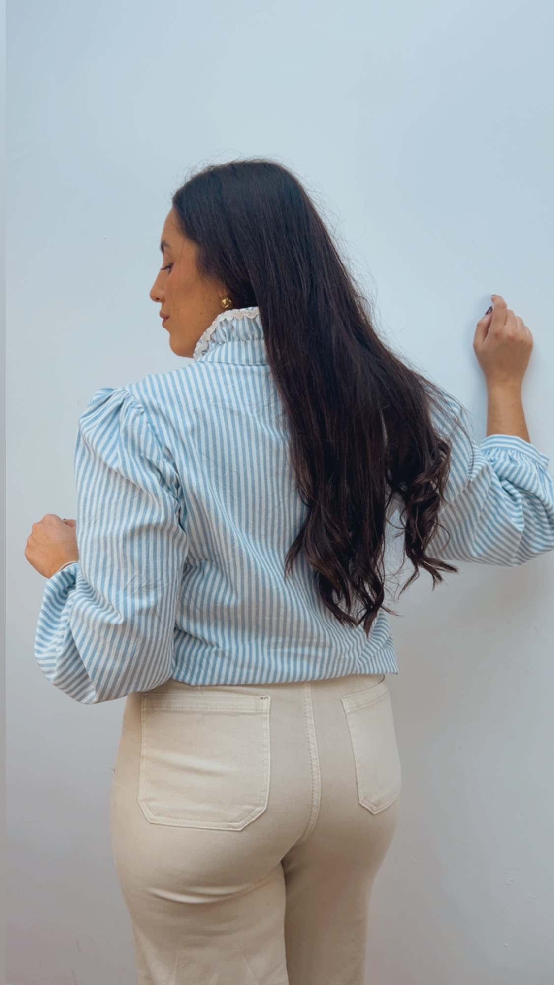 Blusa Bordada Raya Azul Cielo