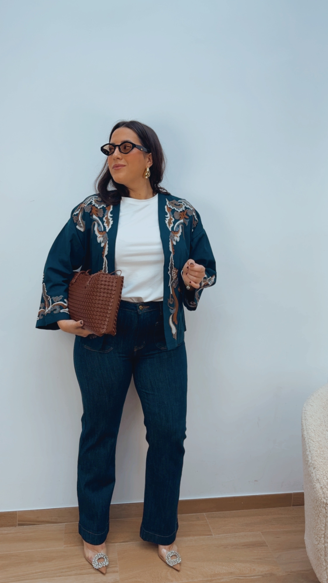 Kimono Marino Bordado