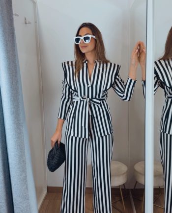 Conjunto Rayas Black & White