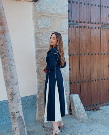 Vestido Casilda Solapa Marino & Beige