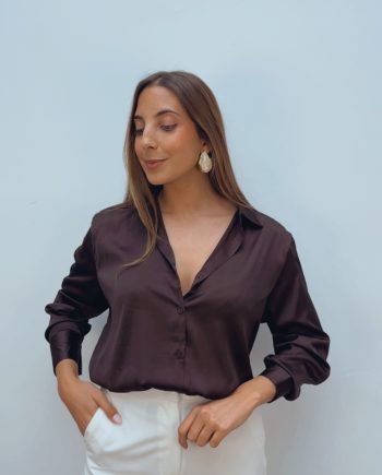 Blusa Satinada Chocolate