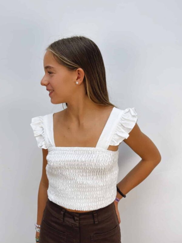 Top Blanco Panel Abeja
