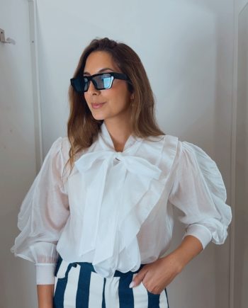 Blusa Lazada Volante Blanca