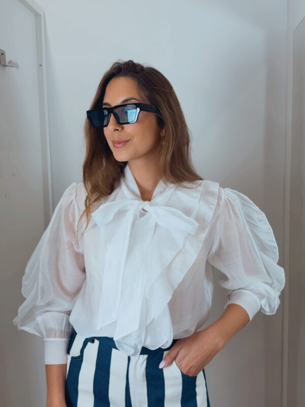 Blusa Lazada Volante Blanca