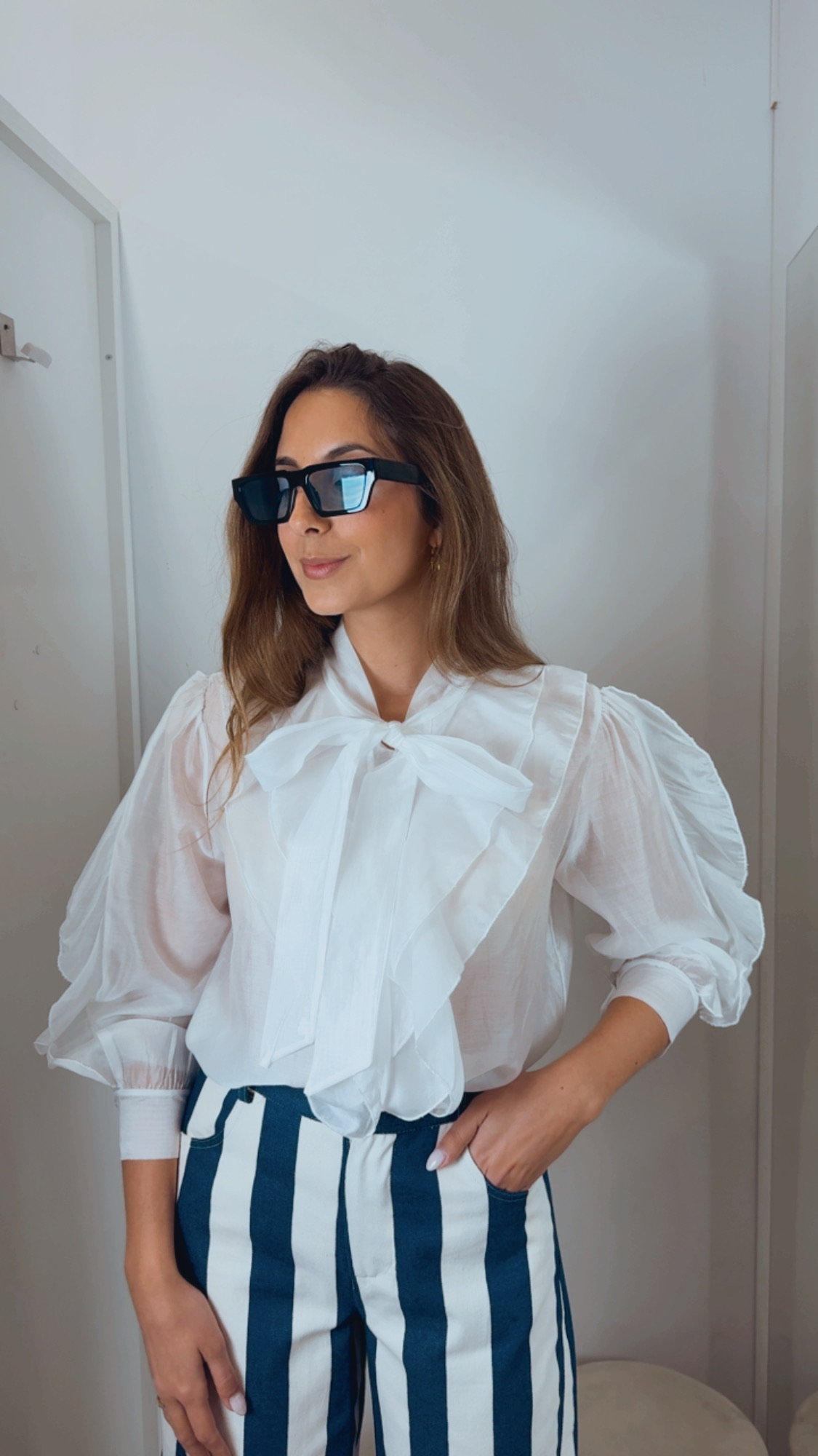 Blusa Lazada Volante Blanca