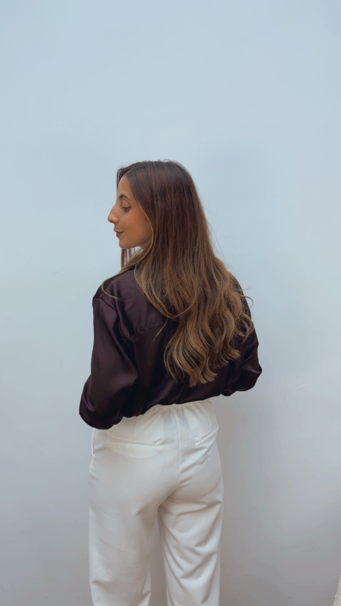 Blusa Satinada Chocolate