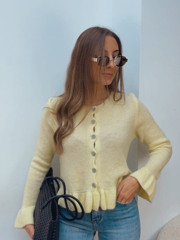 Chaqueta Volantes Amarillo Pastel