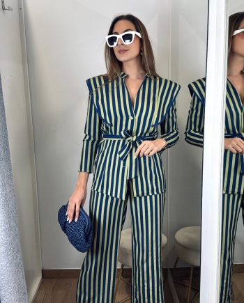 Conjunto Rayas Marino y Lima