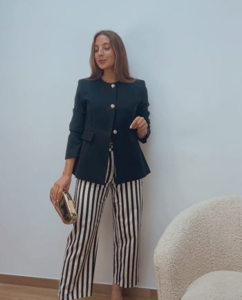 Pantalón Rayas Crudo  & Negro