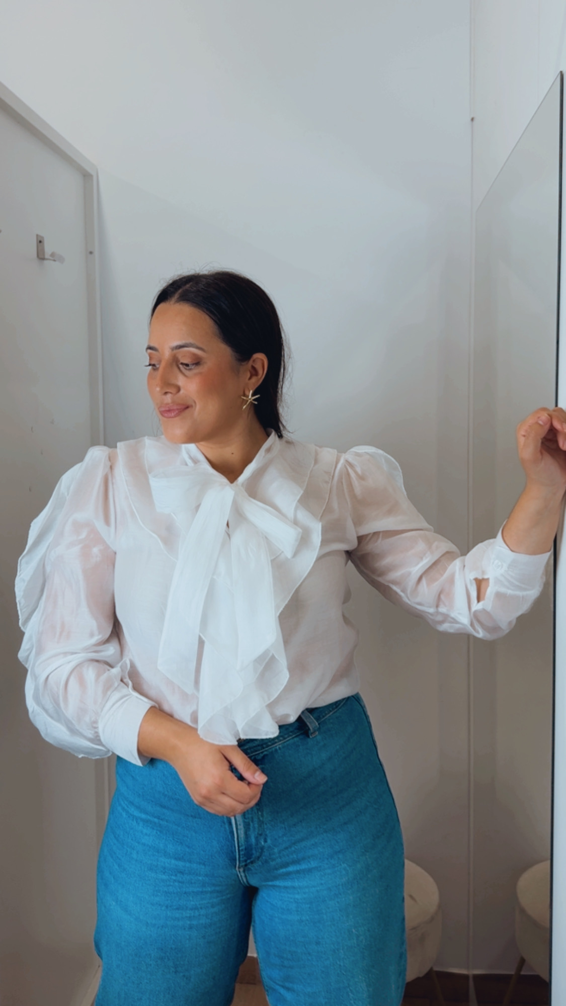 Blusa Lazada Volante Blanca