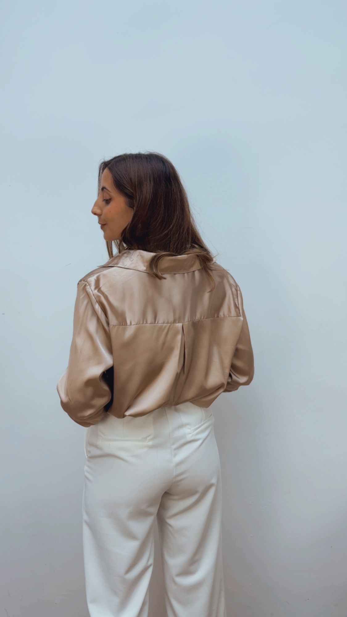 Blusa Satinada Visón