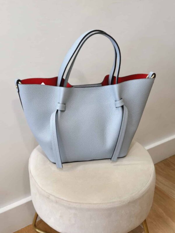 Bolso Piel Azul Cielo