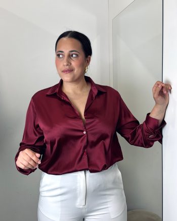 Blusa Satinada Burdeos
