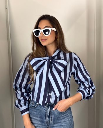 Blusa Lazada Rayas Azul
