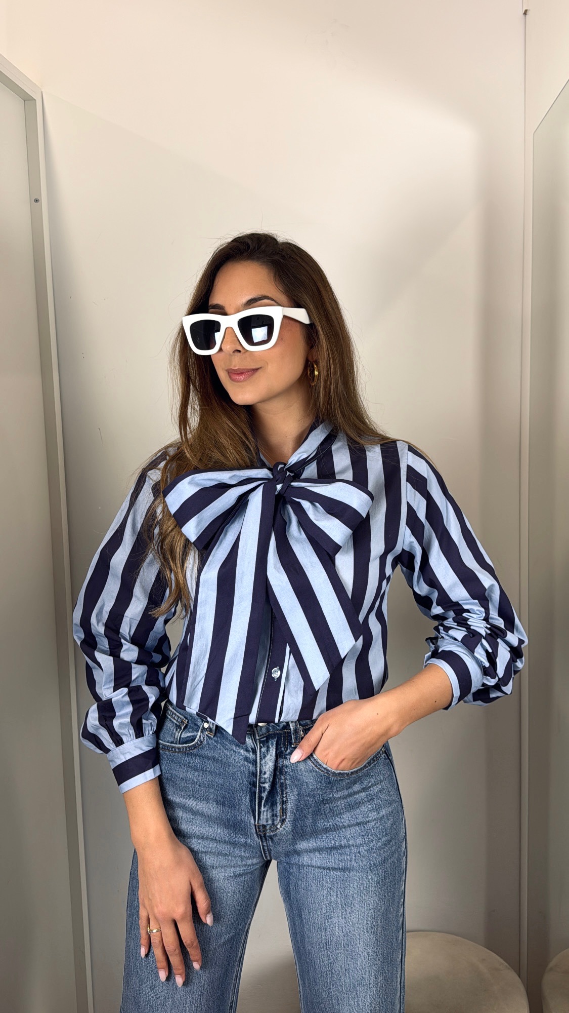 Blusa Lazada Rayas Azul