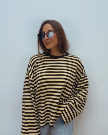 Sudadera Rayas Choco & Amarillo